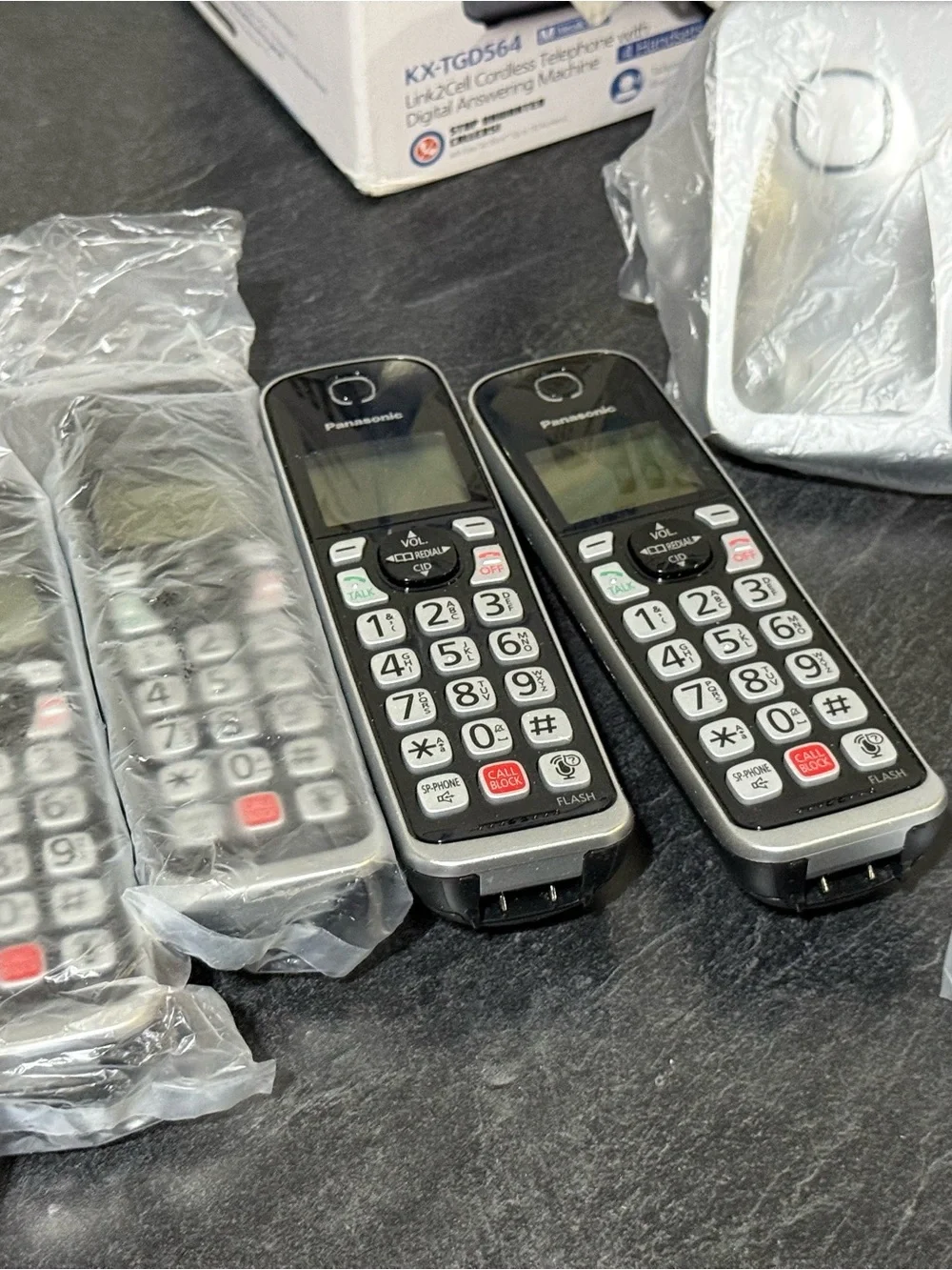 Panasonic KX-TGD564M Single Line DECT 6.0 Cordless Phone 4 Handsets Open Box